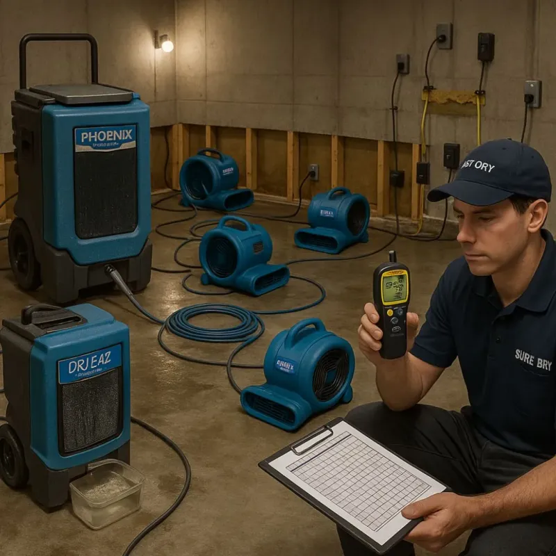 Structural Drying and Dehumidification process in Ada, MN